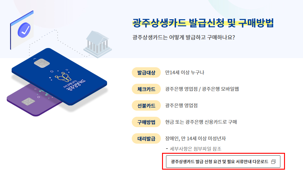 출처: 광주광역시 광주상생카드 공식사이트-발급신청 및 구매방법