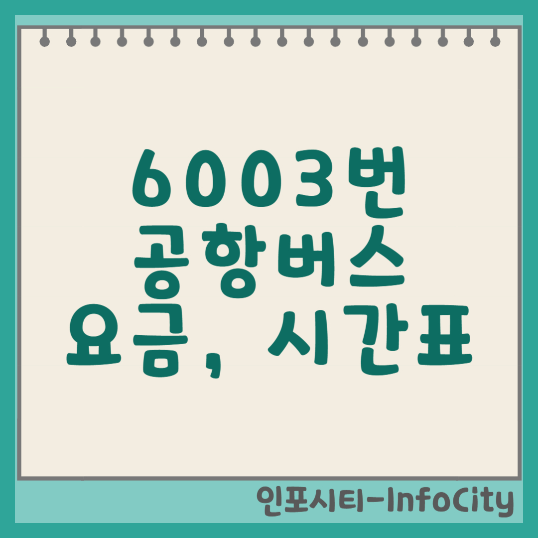 6003번 공항버스 요금 및 시간표 안내 썸네일