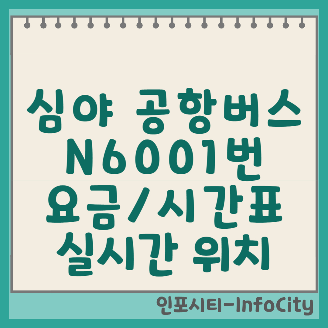 심야 공항버스 N6001번 노선, 요금, 시간표, 실시간 위치 썸네일