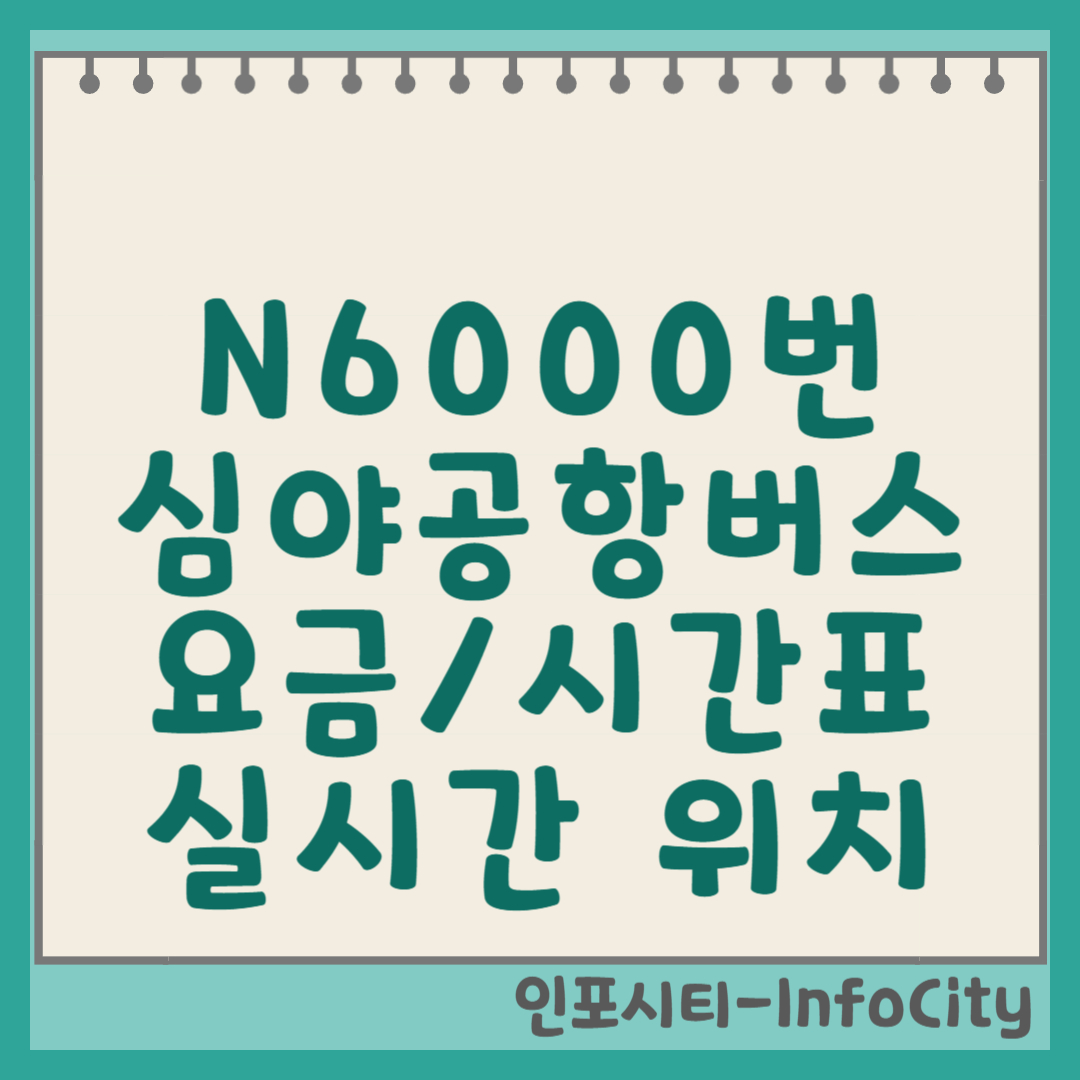 N6000번 심야 공항버스 노선, 요금, 시간표, 실시간 위치 총정리 썸네일