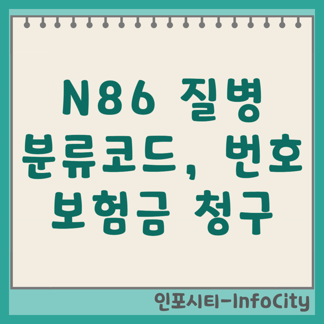 N86 질병분류코드 뜻, 실비 수술비 보험금 청구 방법 (기호, 번호, 2026)