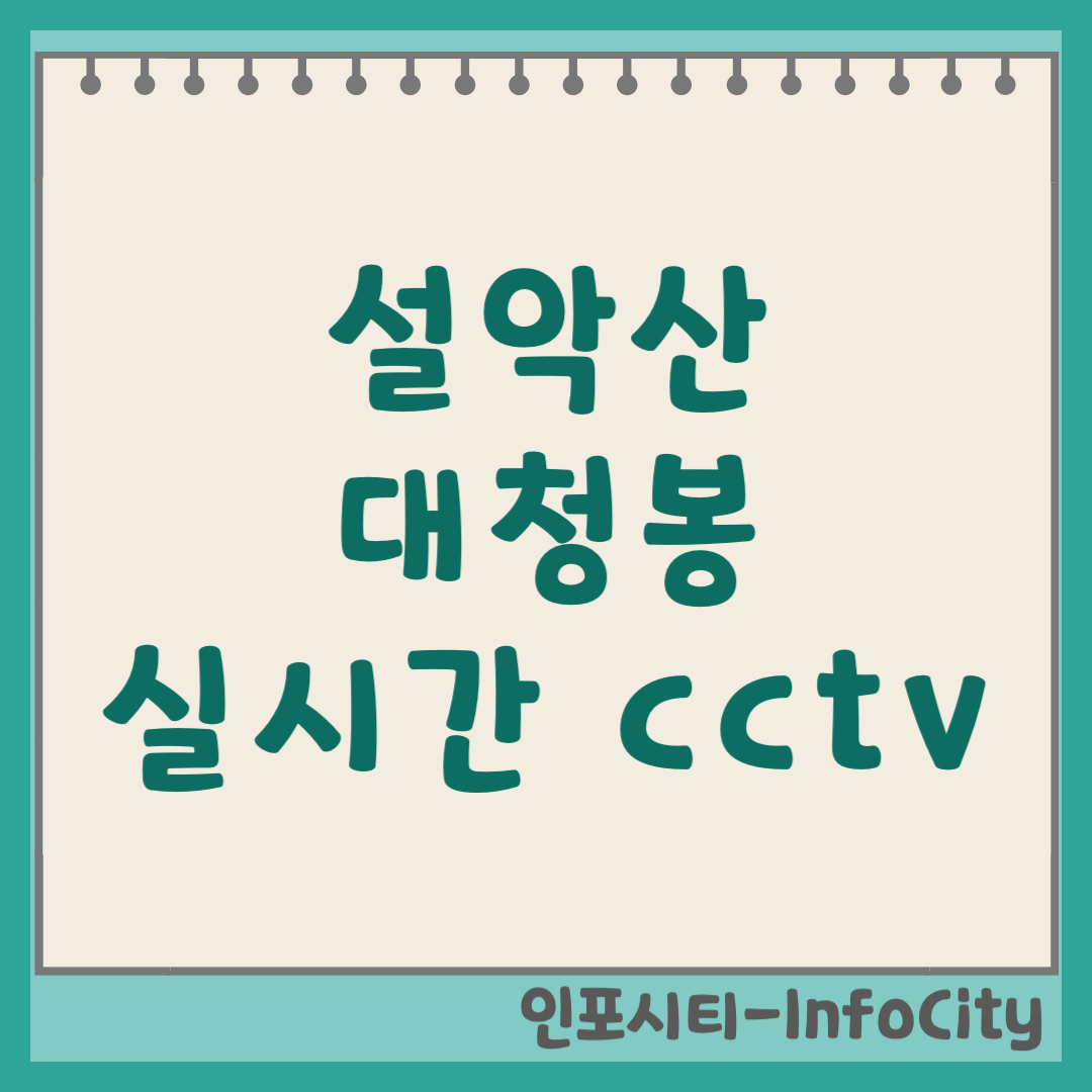 설악산 대청봉 실시간 CCTV 영상보기 및 날씨 확인 (2026)