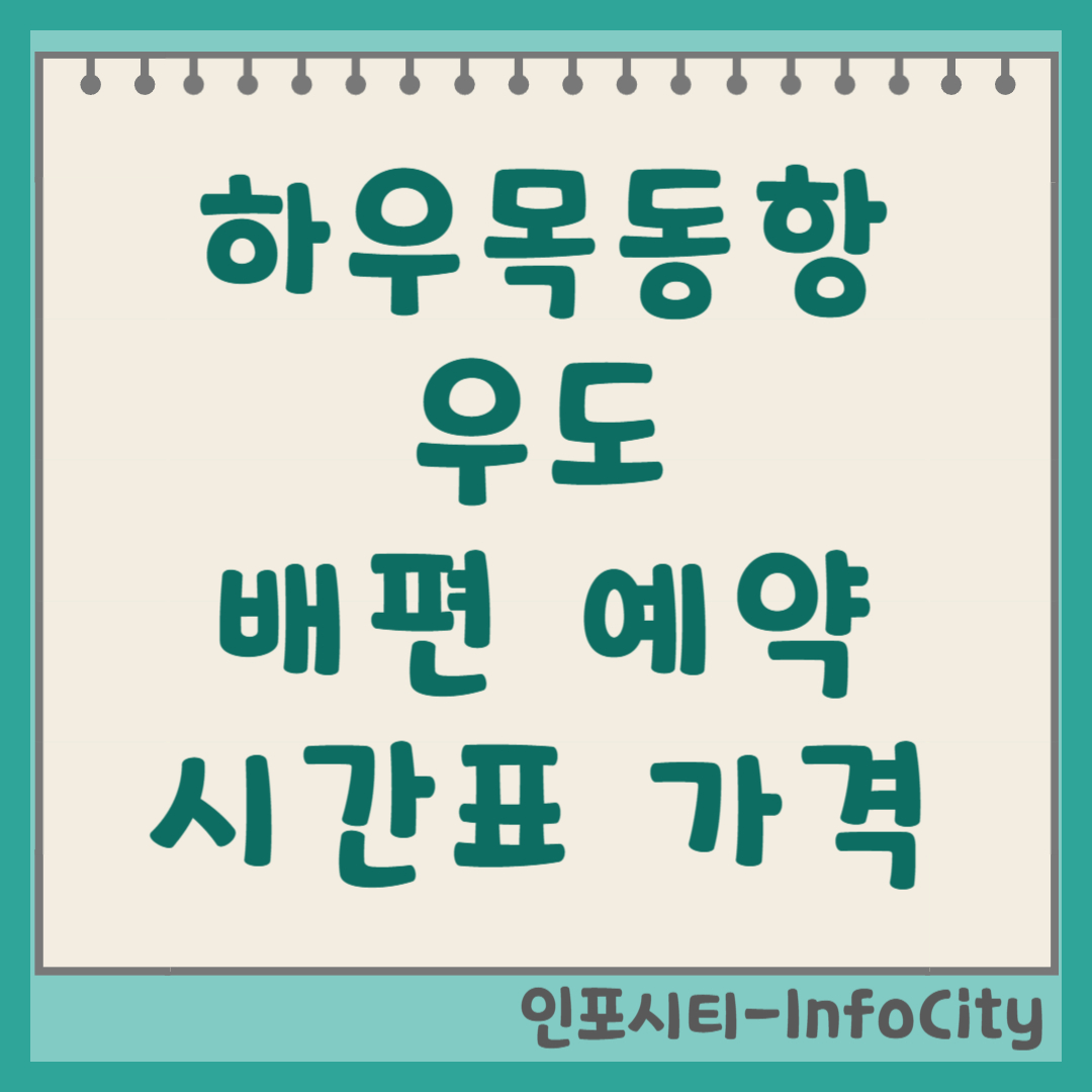우도 하우목동항 배편 시간표 및 현장 발권 꿀팁