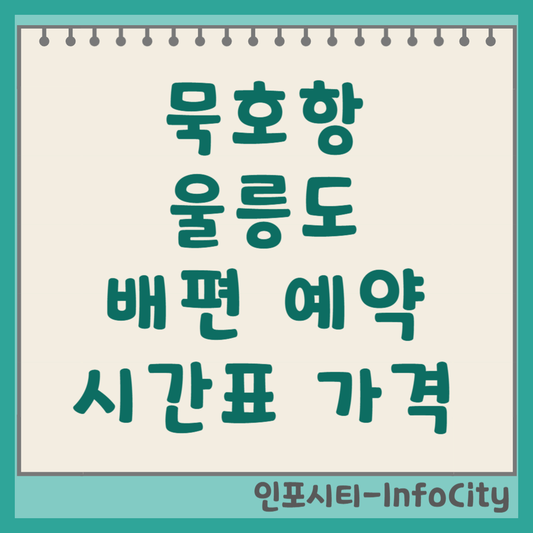 묵호항-울릉도 배편 시간표, 요금 및 예약 완벽 가이드