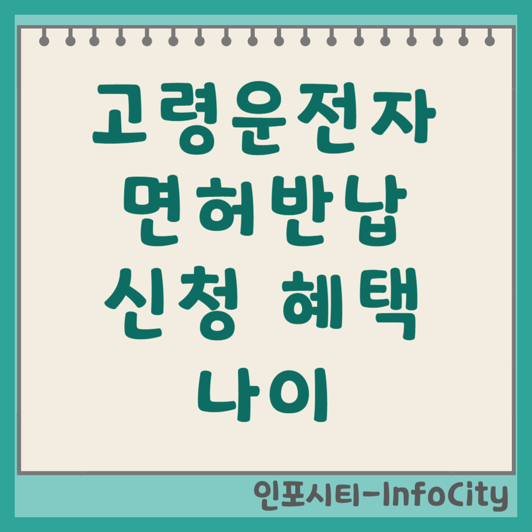고령운전자 운전면허 반납 혜택 및 신청 방법, 나이