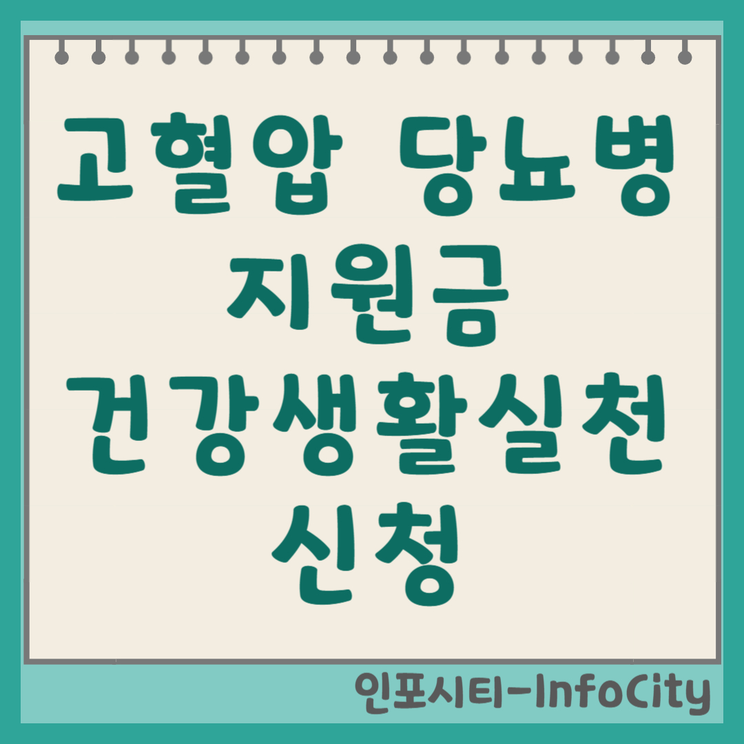 고혈압 당뇨병 환자 지원금 건강생활실천지원금제 관리형 신청 방법 총정리